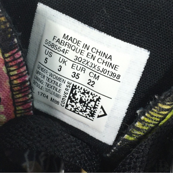 Converse All Star Chucks Floral Sunflower Print  Sz 5 - Picture 8 of 10